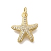 Brass Micro Pave Clear Cubic Zirconia Charms KK-D431-053A-G-1