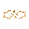 Ion Plating(IP) 304 Stainless Steel Half Hoop Stud Earrings for Women EJEW-P279-11G-2