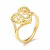 Real 18K Gold Plated Brass Alphabet Adjustable Rings RJEW-M139-18B-1