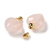 Natural Rose Quartz Perfume Bottle Pendants G-Z039-03G-02-2