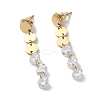 Glass Dangle Stud Earrings EJEW-Q781-28G-1