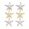 Brass Micro Pave Cubic Zirconia Dangle Stud Earrings EJEW-G471-29B-PG-4