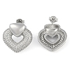 Heart Clear Cubic Zirconia Stud Earrings EJEW-Q387-03P-2