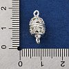 Brass Micro Pave Clear Cubic Zirconia Hollow Oval Connector Charms KK-A230-05B-S-3
