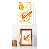 1Pc Art Paint Brushes with 1Pc PET Hollow Out Drawing Painting Stencils DIY-MA0006-56-9