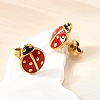 Ladybug 304 Stainless Steel Stud Earrings for Women EJEW-K243-15G-3