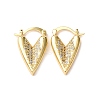 Brass Micro Pave Cubic Zirconia Heart Hoop Earrings EJEW-D332-03A-G-4