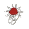 Heart Sun 304 Stainless Steel Enamel Finger Rings for Women RJEW-G355-08P-02-4