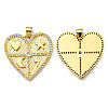 Brass with Cubic Zirconia Pendants KK-K341-01G-01-2