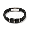 Braided Leather Cord Bracelets for Men BJEW-Z081-11P-01-4