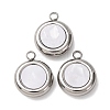 304 Stainless Steel Resin Pendants STAS-P406-15C-P-1