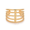 Ion Plating(IP) 304 Stainless Steel Chunky Open Cuff Ring for Women RJEW-A005-35G-1