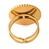 Flat Round Natural Tiger Eye Finger Rings RJEW-Q822-02G-03-3