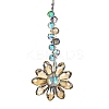 Glass Flower Hanging Suncatchers HJEW-C009-01D-1