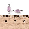 SHEGRACE Brass Pave Cubic Zirconia Oval Connector Charms XGRQ2O269-439B-P-3