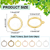 168Pcs 7 Colors Alloy Open Back Bezel Pendants FIND-PH0018-77-2