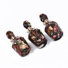 Assembled Synthetic Bronzite and Imperial Jasper Openable Perfume Bottle Pendants G-S366-058E-1