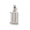 304 Stainless Steel Micro Pave Cubic Zirconia Pendants STAS-H228-02P-03-1