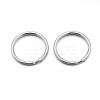 Tarnish Resistant Original Color 304 Stainless Steel Split Key Ring Clasps for Keychain Making LS-STAS-E083-17P-1