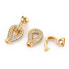 Brass Micro Pave Clear Cubic Zirconia Fold Over Clasps KK-S354-299-NF-3