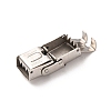 Tarnish Resistant Rectangle 201 Stainless Steel Watch Band Clasps STAS-N076-09-2
