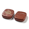 Natural Red Jasper Rectangle with Chakra Sign Figurines Display Decorations DJEW-K025-02E-2