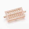 Brass Micro Pave Cubic Zirconia Links ZIRC-T004-31RG-2