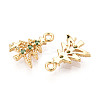 Brass Micro Pave Cubic Zirconia Charms KK-N263-145B-G-2