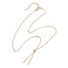 1.5MM Brass Textured Oval Link Chain Slider Necklace Making AJEW-JB01545-02-1