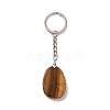 Natural Tiger Eye Teardrop with Spiral Pendant Keychain KEYC-A031-02P-02-3