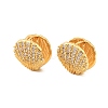 Brass Micro Pave Clear Cubic Zirconia Shell Shape Hoop Earrings EJEW-C158-05G-4