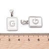 304 Stainless Steel Pave Shell Pendants STAS-G327-01P-G-3