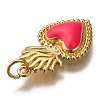 Golden Tone Brass Enamel Pendants X-KK-K750-01G-B-3