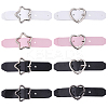 16Pcs 8 Styles Star/Heart-shaped PU Leather Buckles AJEW-CL0001-70-7