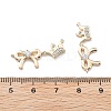 Brass Clear Cubic Zirconia Connector Charms KK-G523-09G-3