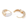 Brass Micro Pave Clear Cubic Zirconia Hoop Earrings for Women LS-EJEW-S234-07G-02-2
