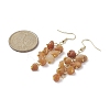 Natural Red Aventurine Chips Dangle Earrings EJEW-JE05266-06-2