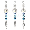Wire Wrapped Bullet Glas Pendant Decoration HJEW-JM03122-02-2