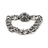 Men's Alloy Tiger Head Link Bracelet with Curb Chains BJEW-A129-07AS-3