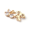 Brass Micro Pave Cubic Zirconia Pendants KK-Z112-10G-2