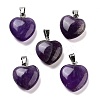 Natural Amethyst Charms HEAR-PW0001-057-37-1