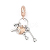 Brass Pendants with Cubic Zirconia European Beads LS-KK-Q015-01C-1