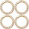 6Pcs Rack Plating Brass Micro Pave Clear Cubic Zirconia Spring Gate Ring ZIRC-SC0001-30-1