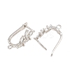 Brass Micro Pave Cubic Zirconia Hoop Earring Findings CU-CBAB5B4-06P-2