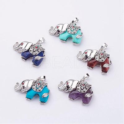 Natural & Synthetic Mixed Stone Pendants G-P268-M-1