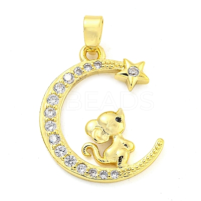 Brass Micro Pave Clear Cubic Zirconia Pendants FIND-Z044-03B-1