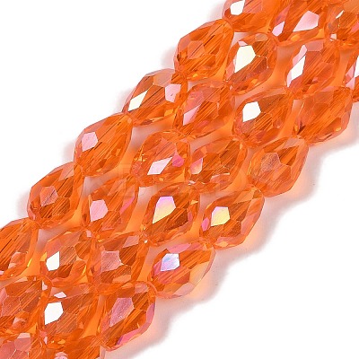 Transparent Electroplate Glass Beads Strands EGLA-T6mm-B09-1