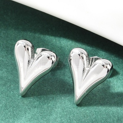 Non-Tarnish 304 Stainless Steel Heart Stud Earrings for Women X-EJEW-F300-09P-1