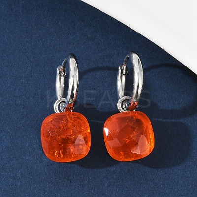 304 Stainless Steel Glass Hoop Earrings EJEW-Z089-30P-1