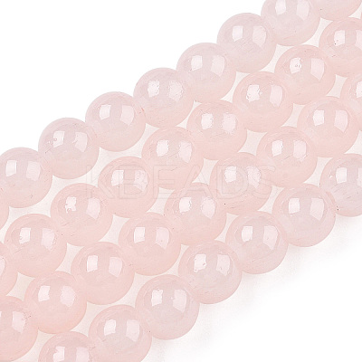 Baking Paint Imitation Jade Glass Round Bead Strands DGLA-Q021-8mm-41-1